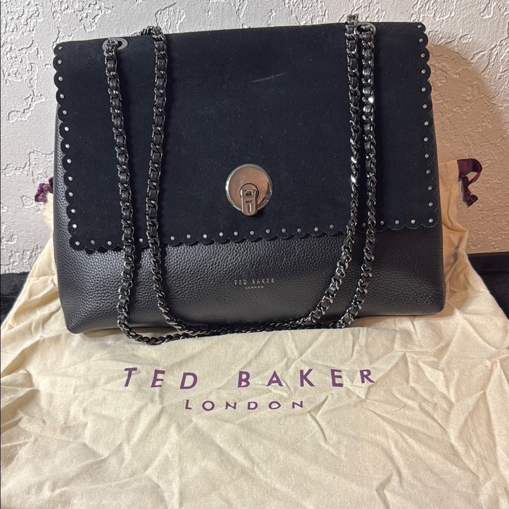 Ted Baker Black Shoulder Bag with Chain Strap